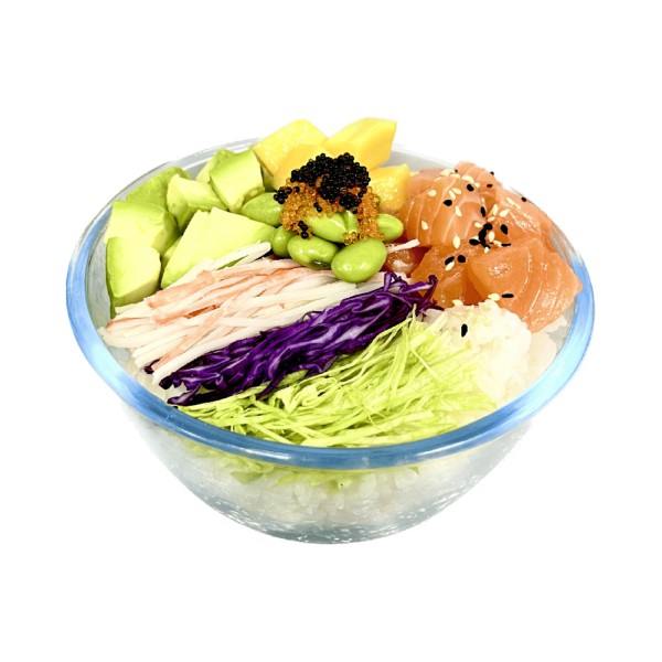 Fusion Rainbow Salmon Fish Poke Bowl